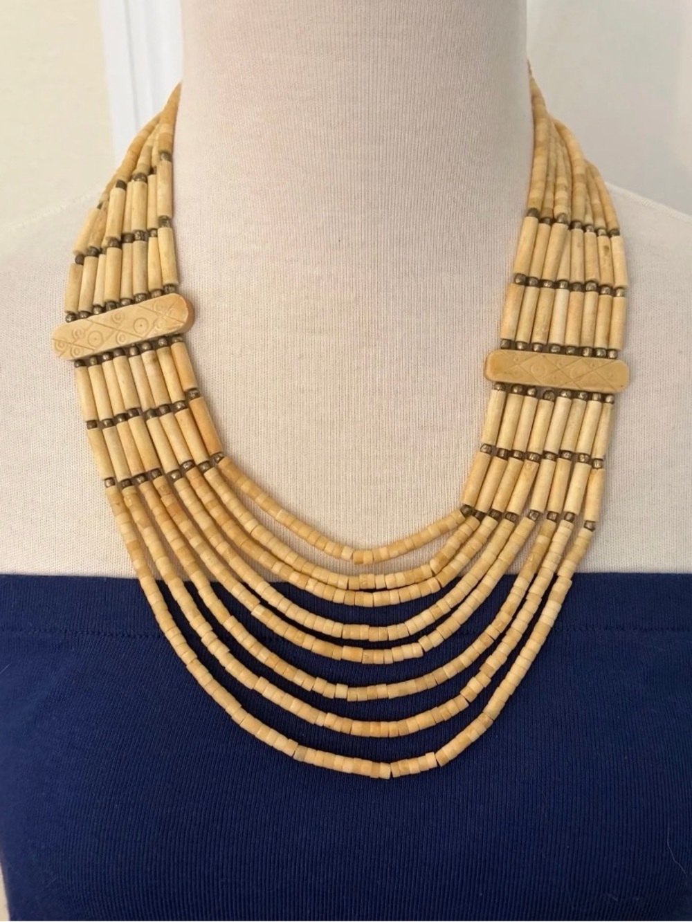 Vintage bead swag necklace